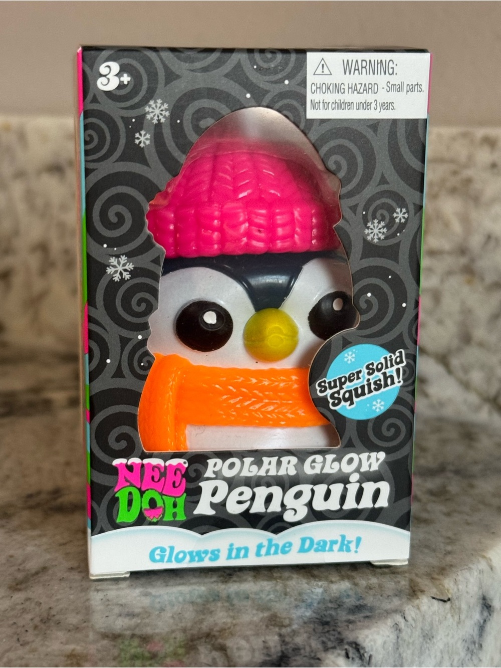Needoh Polar Glow Penguin Toy - Pink & Orange